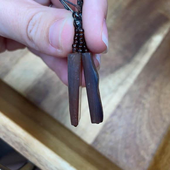 Boho Beaded Handmade Jewel Earthtone Earrings - Picture 3 of 4